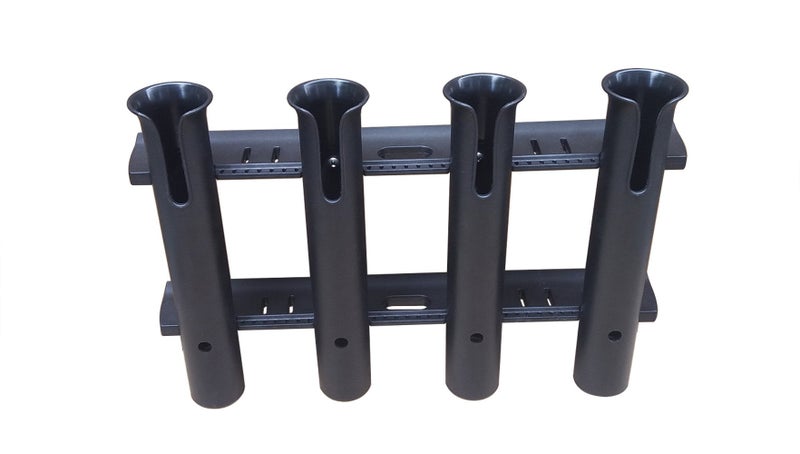 Brocraft Tackle Rack - 4-Rod Poly Black Boat Fishing Rod Holder - Image 1